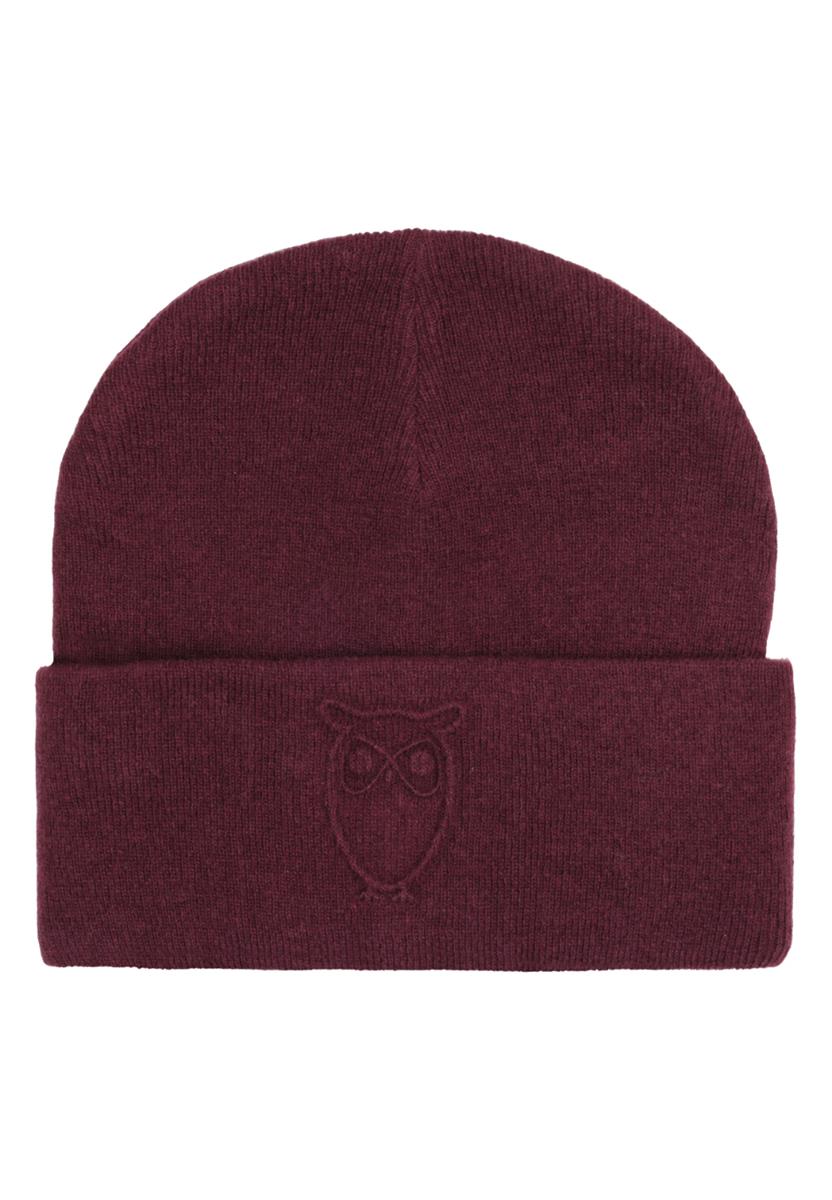 marlowe nature Lambswool Logo Embossed Beanie Mütze black jet Wolle