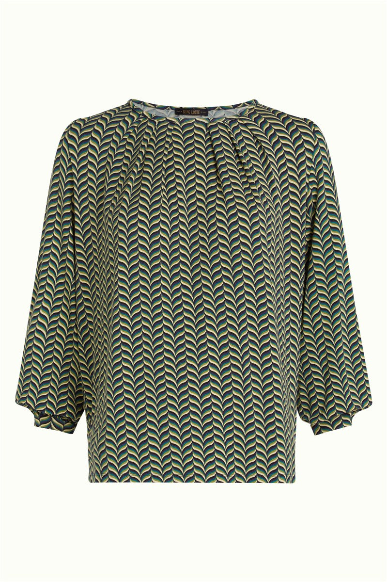 marlowe nature Laura Pleat Top Marais Bluse evening blue