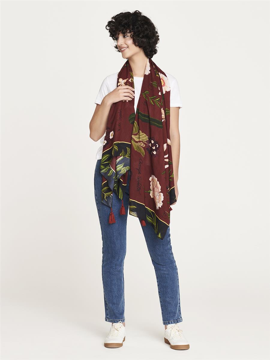 marlowe nature Chandra Shawl Scarf Schal rust red 200x100