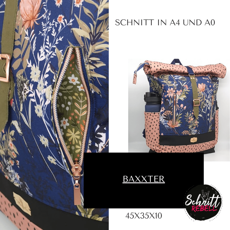 Schnittrebell Baxxter Rolltop-Rucksack Schnittmuster PDF 45x35 cm