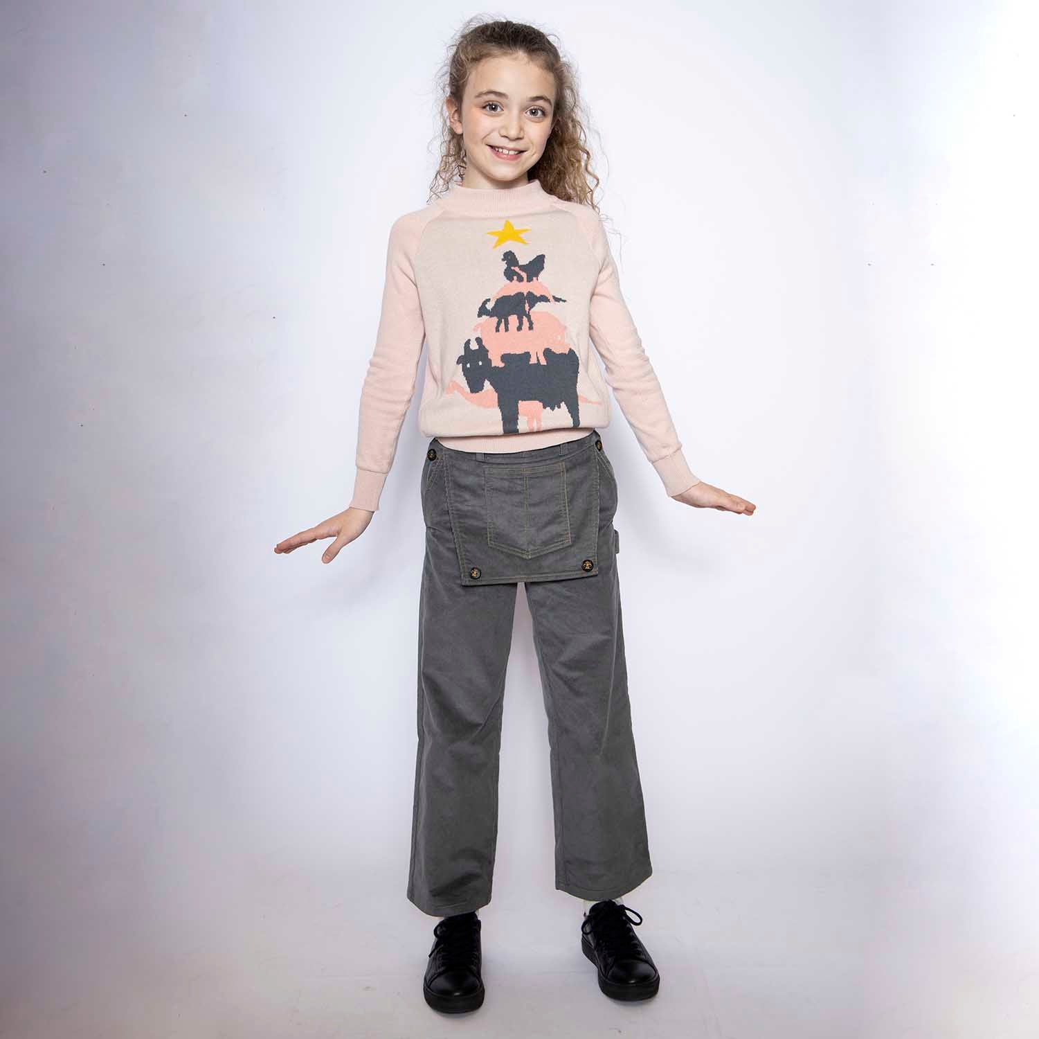 Infantium Victoria Grey Velvet Pants Hose Grau 104-152 Samt