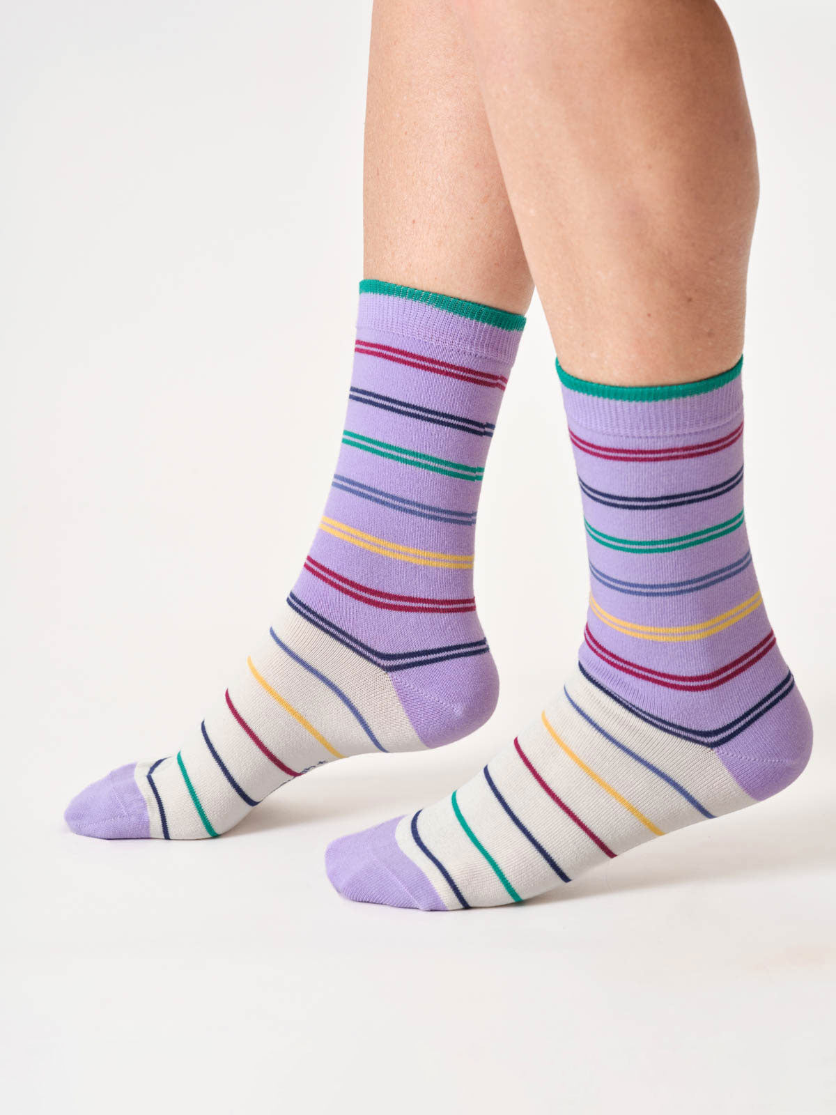 Thought Colour Block Stripe Socken lavender Bambus 37-41