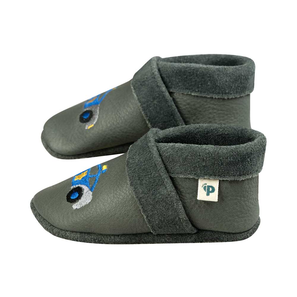 Pantolinos Polizeiauto Barfußschuhe Naturleder Jungen
