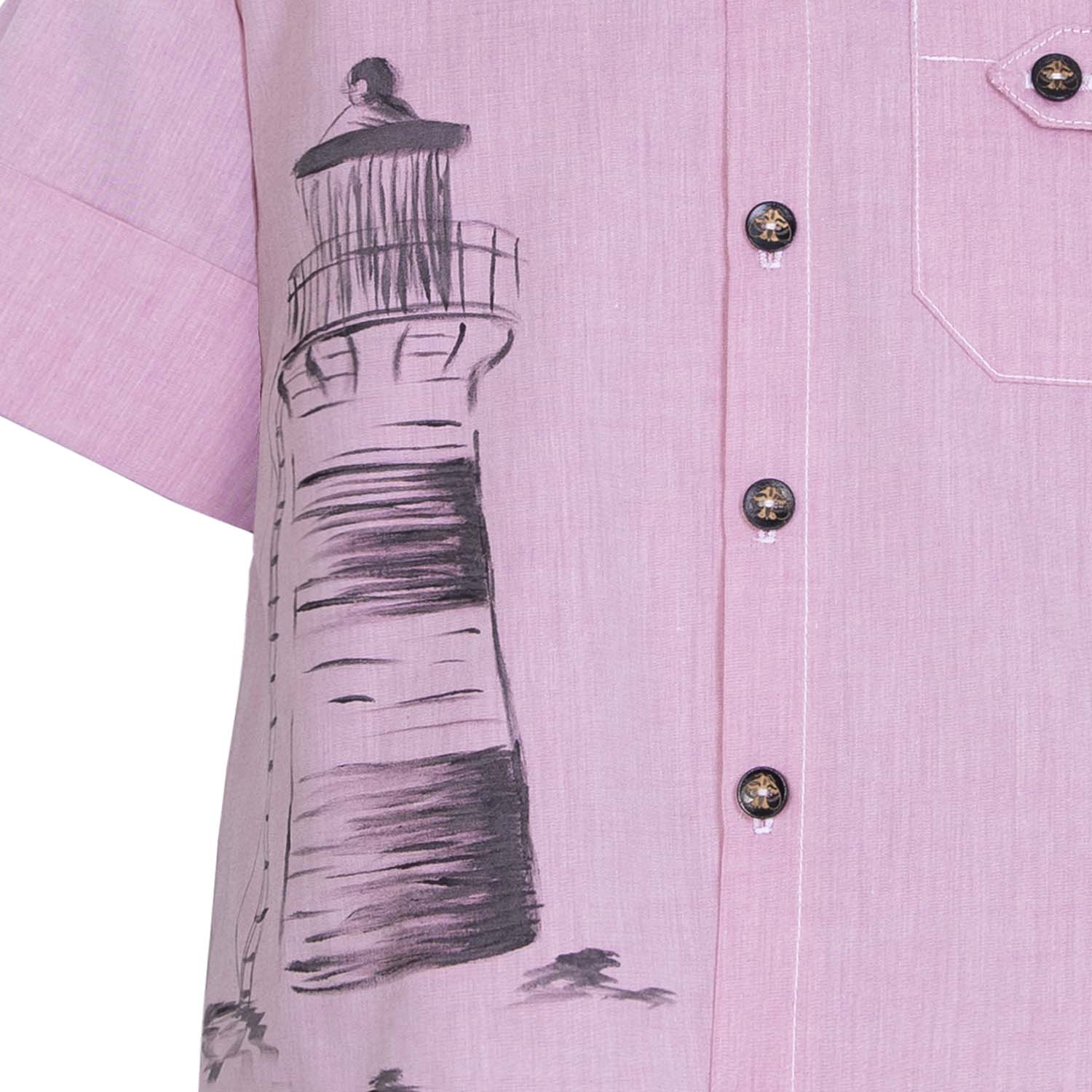 Infantium Victoria Hand-Painted Kleid rosa Leuchtturm GOTS