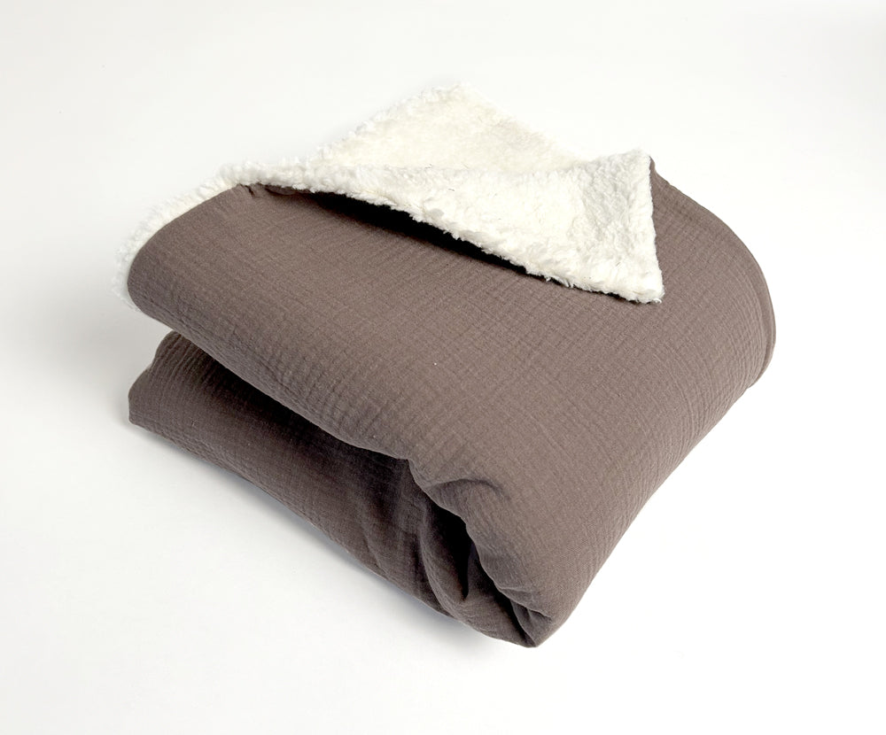 Naturkind Bio-Musselin Decke Puder 120x120 Baumwollplüsch