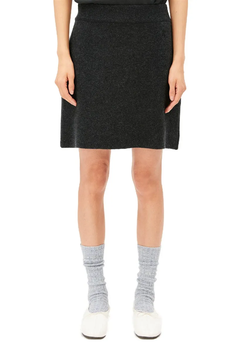 Armedangels Cotton-Wool Mini Strickrock Steel Melange Wolle