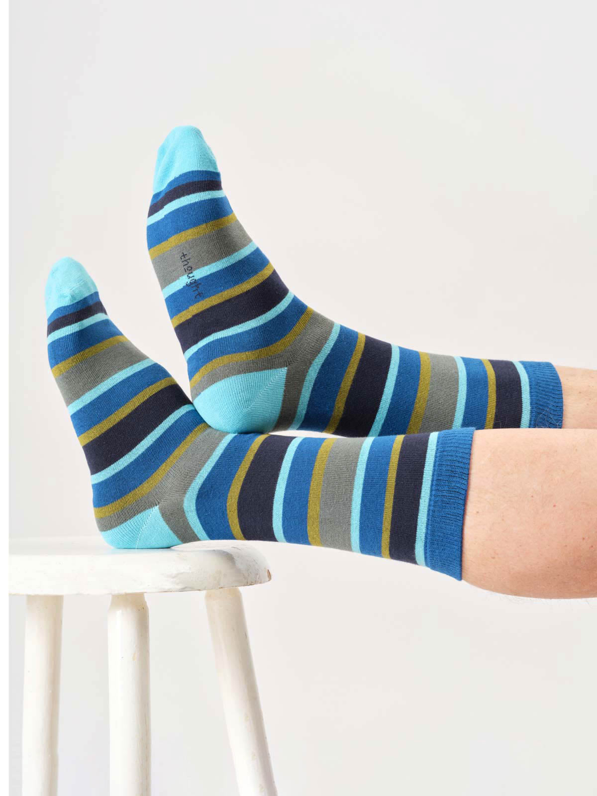 Thought Rugby Stripe Crew Socks Socken crimson red 41-47 Bio