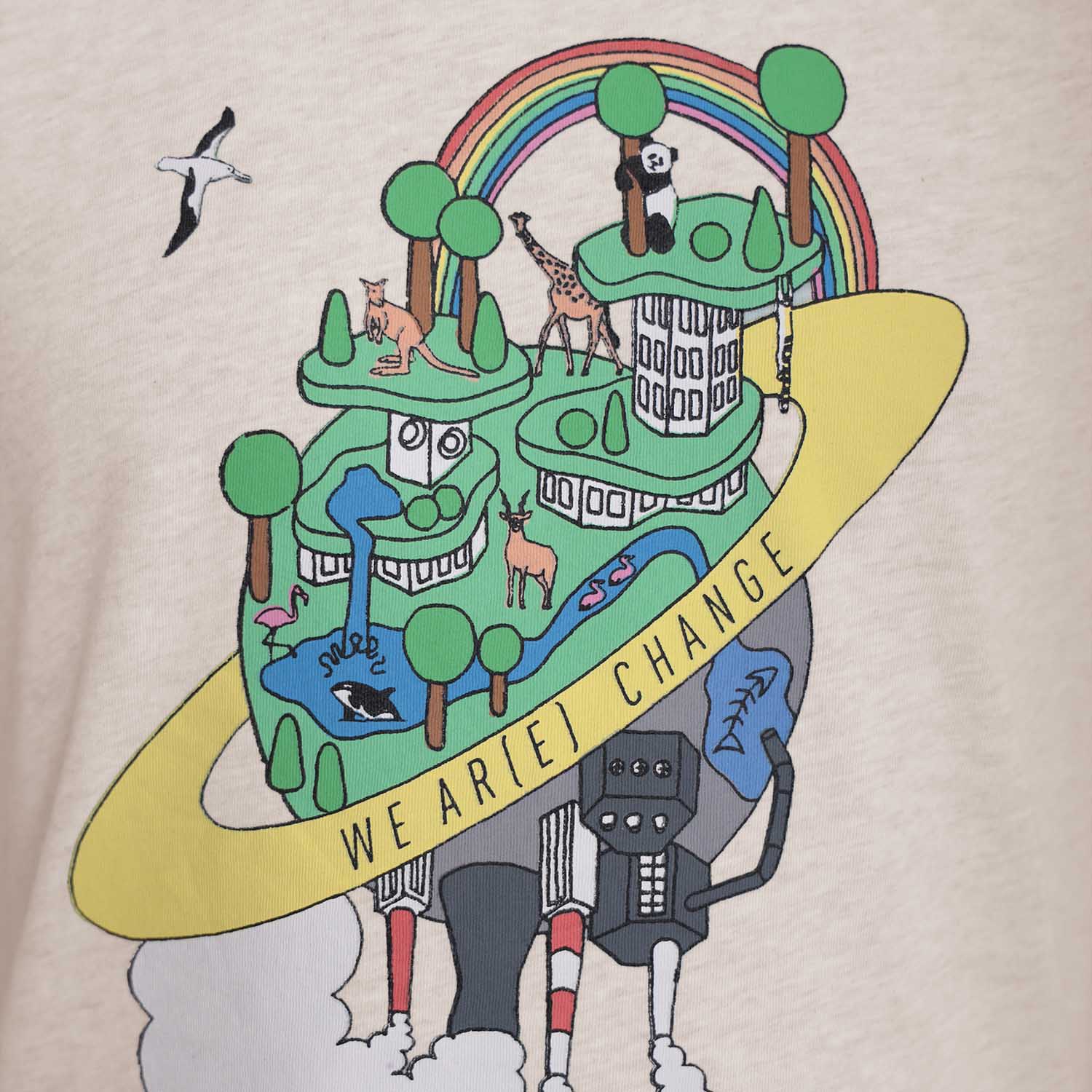 Infantium Victoria Earth Day Print T-Shirt beige Bio-Baumwolle