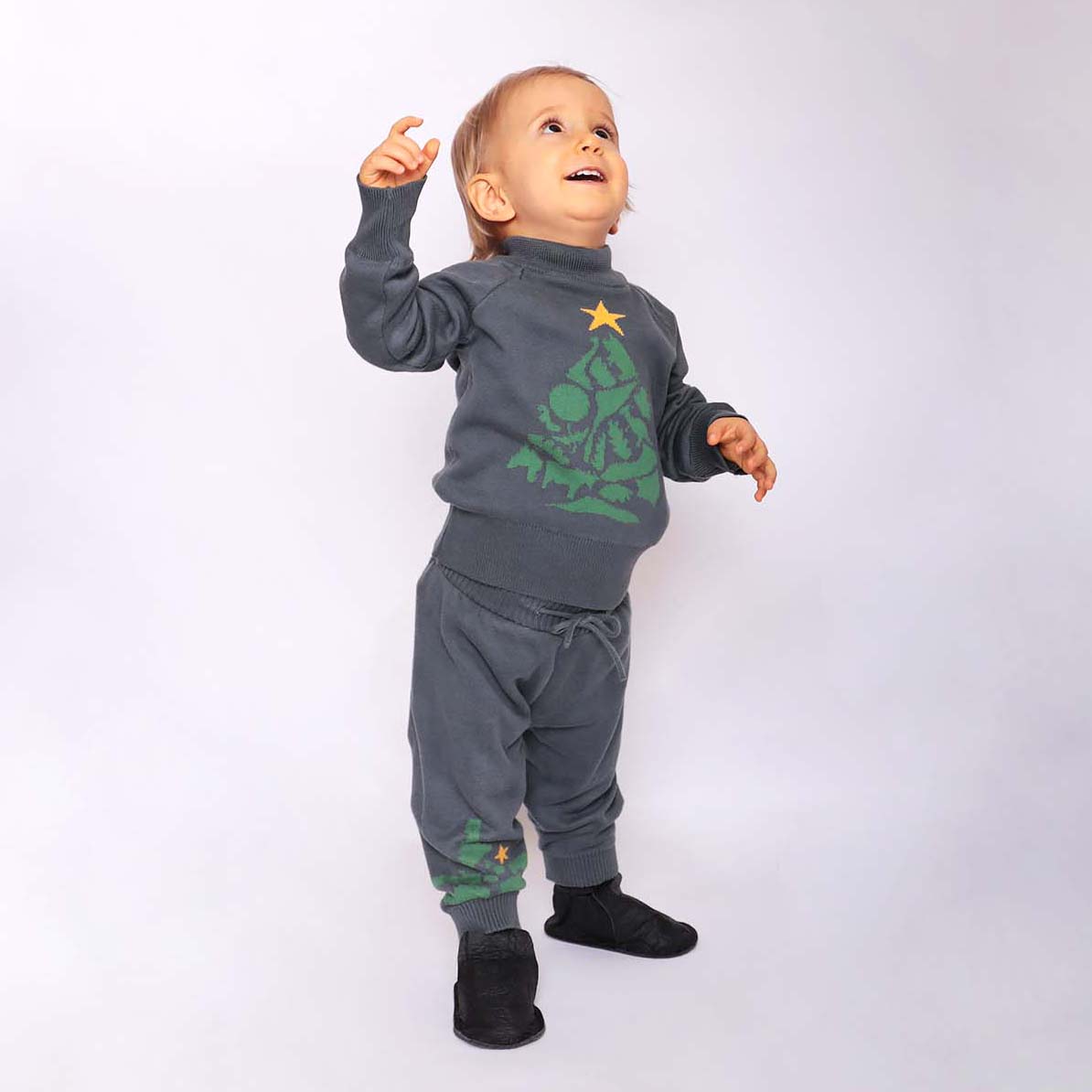 Infantium Victoria Baby Pullover Grau 68 Preloved Baumwolle