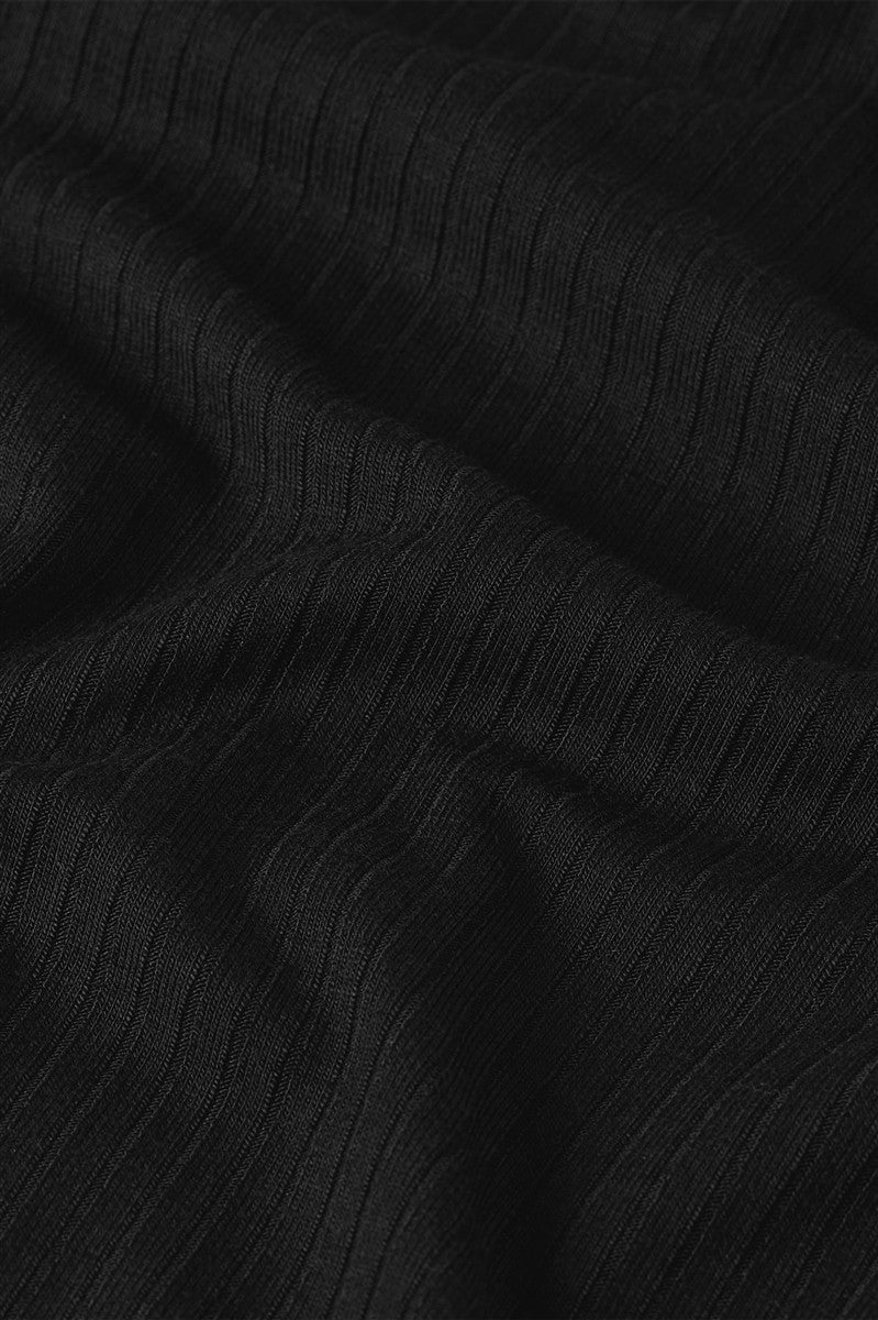 marlowe nature Shirts Marina Top Uni Rib Langarmshirt black