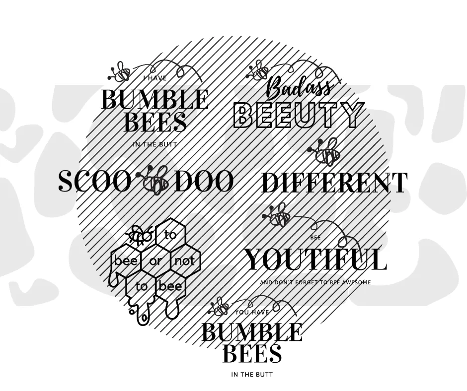 Schnittrebell Plotterdateien Bee Bundle Plotterdatei 8 Stück SVG