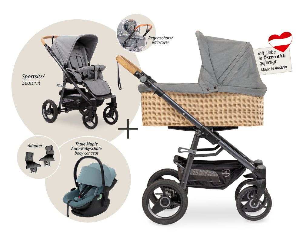Naturkind Lux Evo 3in1 Kinderwagen mit Babykorb