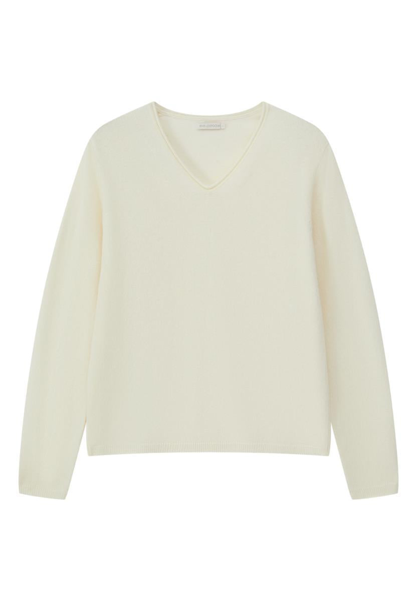 marlowe nature Mala Pullover cream Wollpullover V-Ausschnitt
