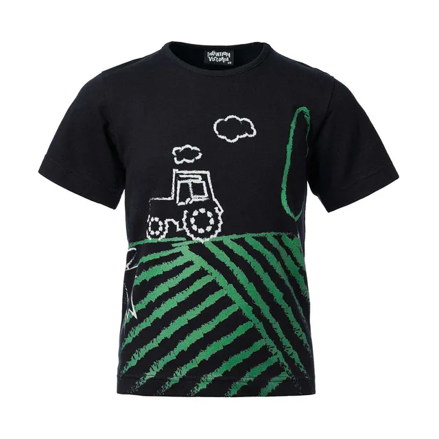 Infantium Victoria T-Shirt Schwarz Traktor Print Gr. 92