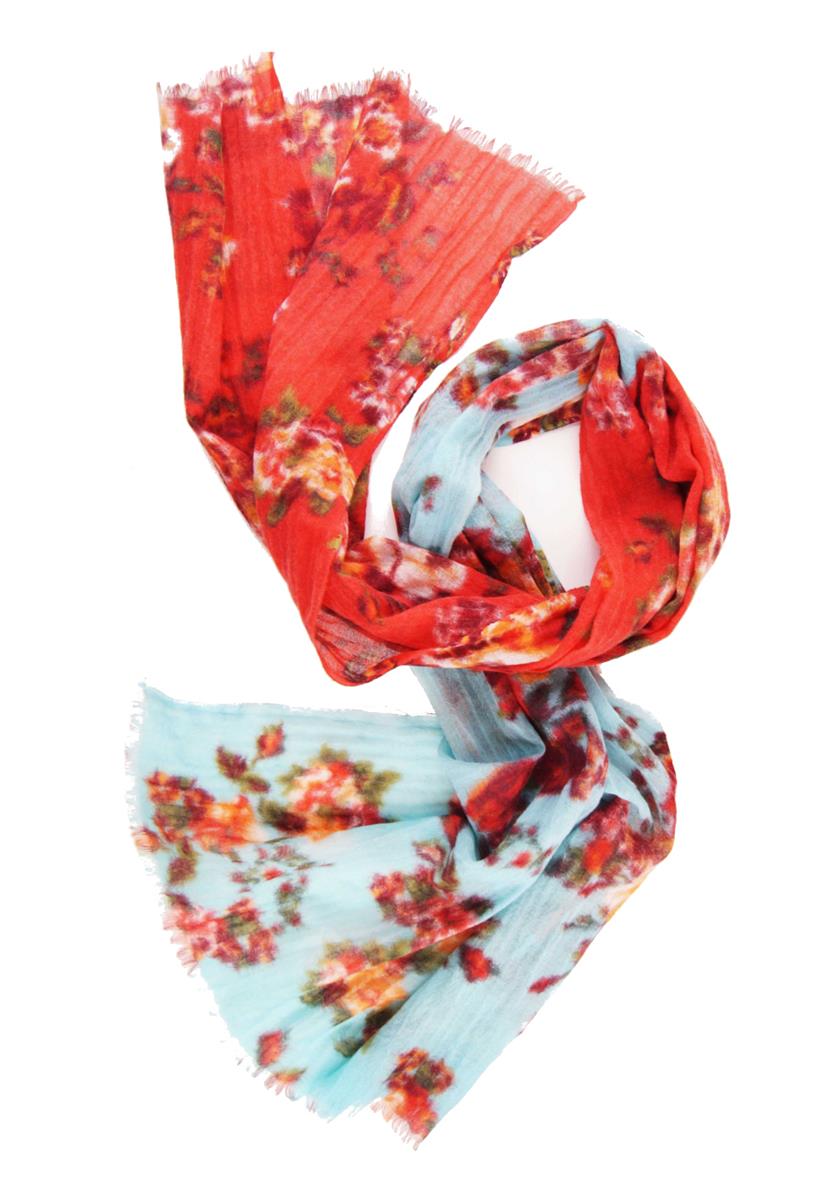 marlowe nature Schal PR 1042 Wollschal 60x180 turquoise-red