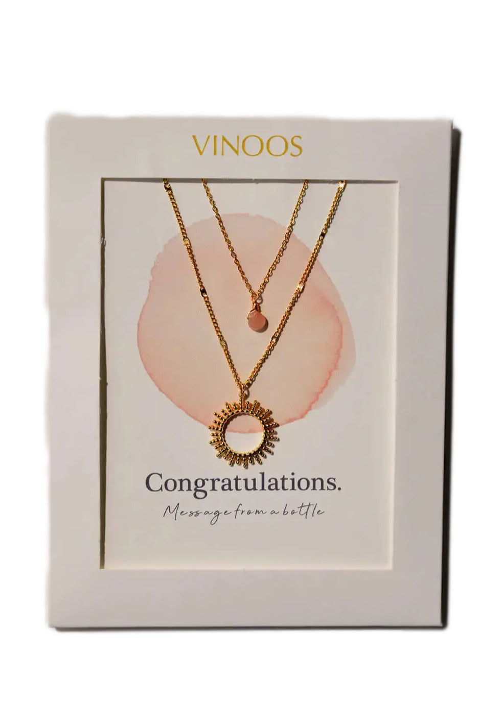 Vinoos Necklace Gold Sun Kette Sonne Edelstahl grün