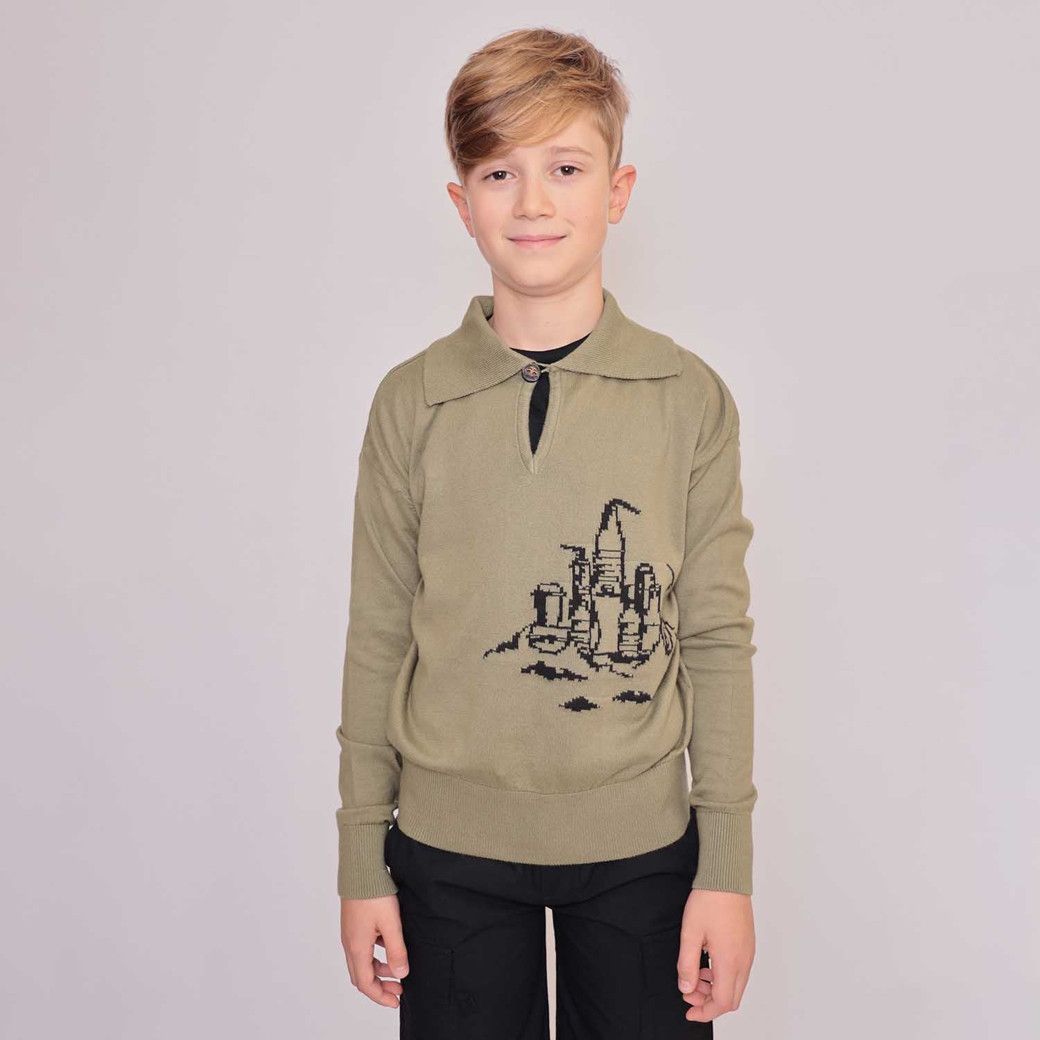 Infantium Victoria Pullover Khaki Beach Castle Bio-Baumwolle