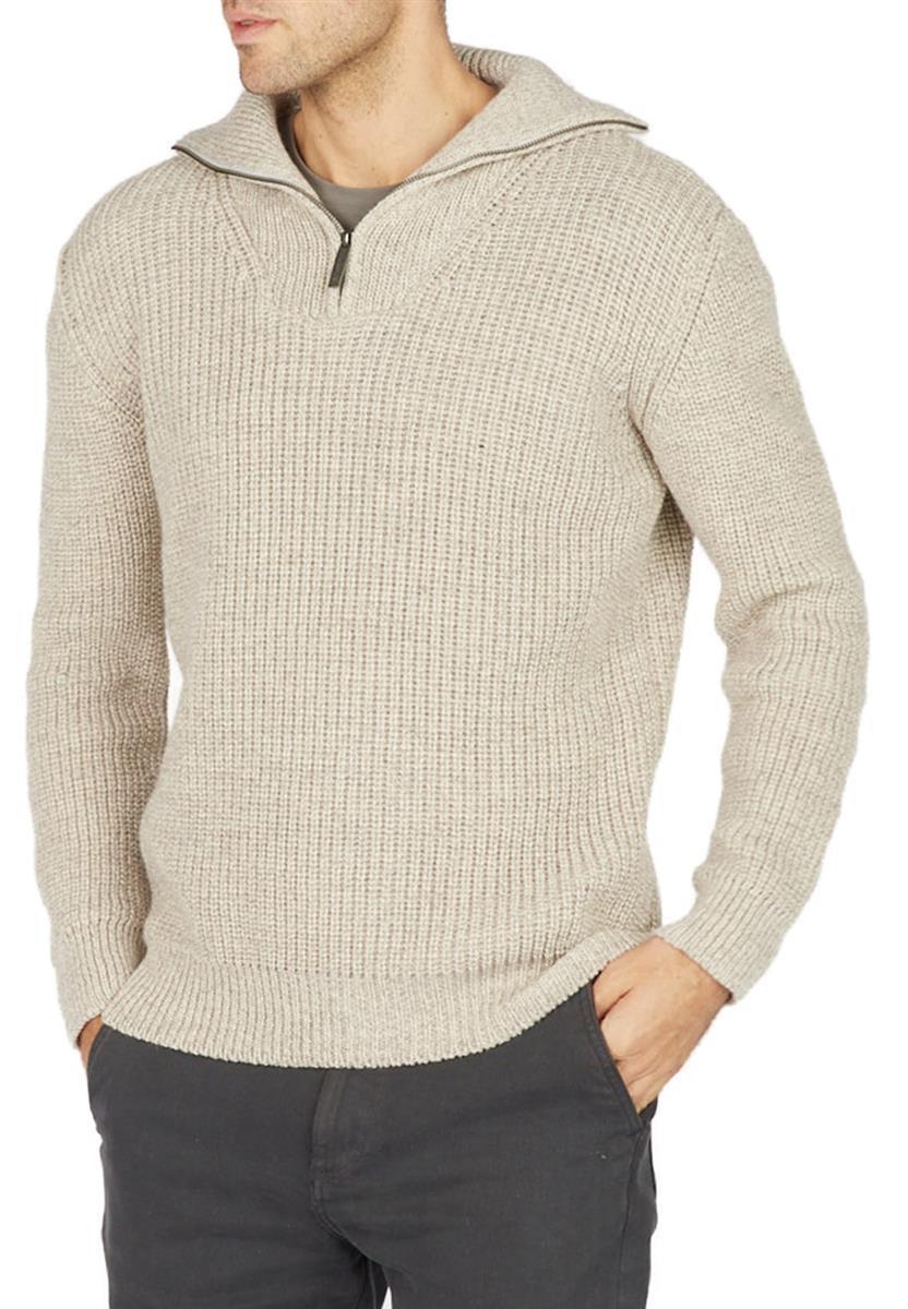 IrelandsEye Troyer Wollpullover navy mit Reißverschluss Gr. S-XXL