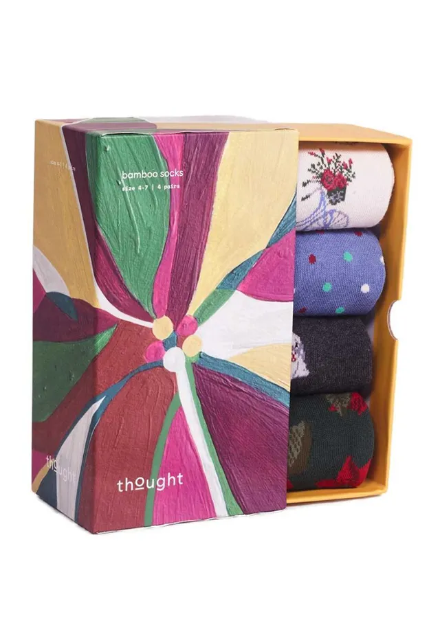 marlowe nature Poinsettia Sockenbox Bambus multi 37-41 4 Paar