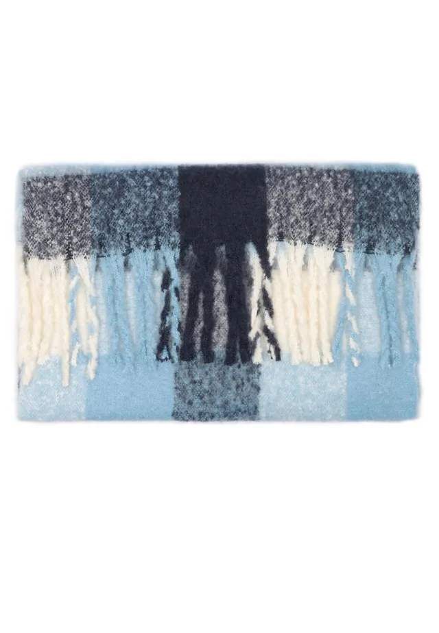 marlowe nature Checked Scarf Karoschal blue check One size