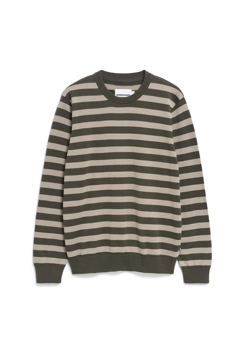 marlowe nature Loukaa Fine Stripes Pullover forest pine-light sage S