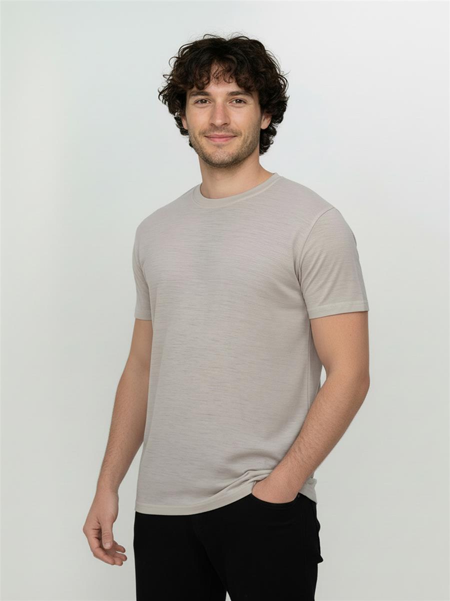 Greenbomb Basic Loom Merino-Shirt sandstone S