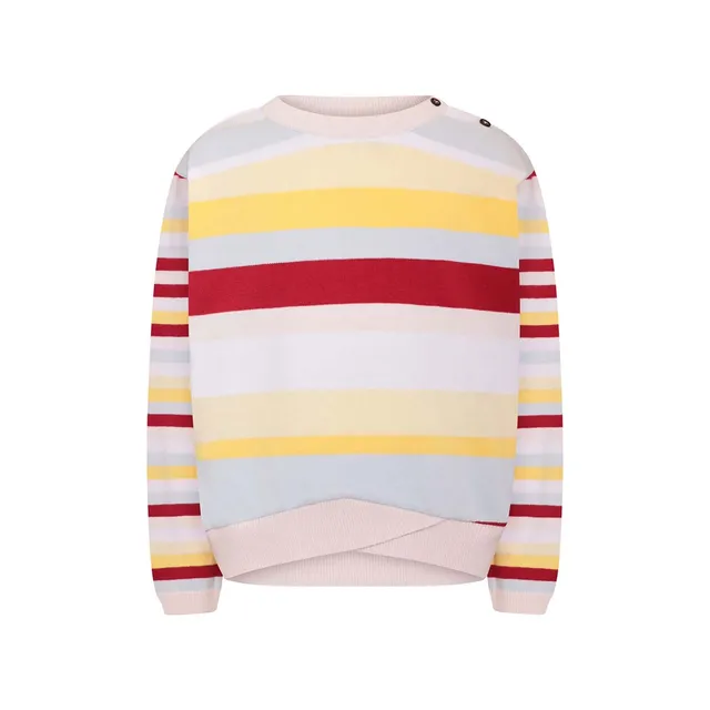 Infantium Victoria gestreifter Kinderpullover Bio-Baumwolle Pastell