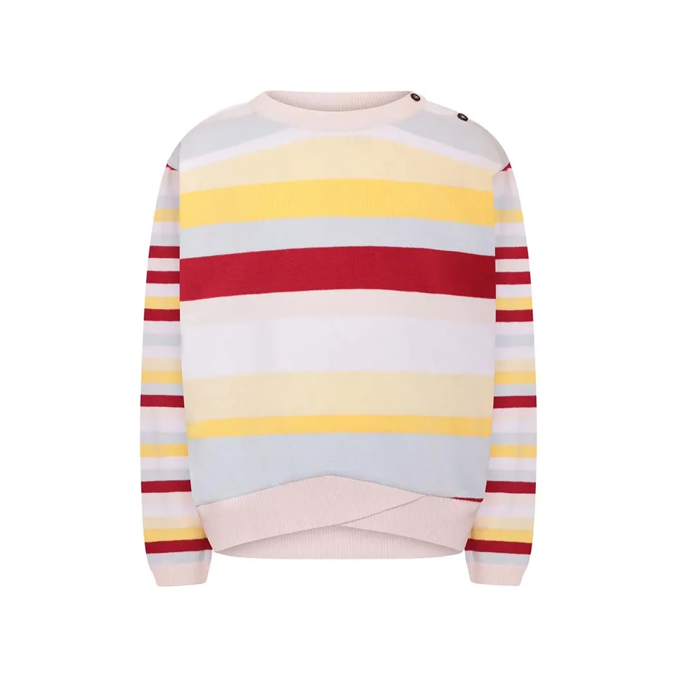 Infantium Victoria gestreifter Kinderpullover Bio-Baumwolle Pastell