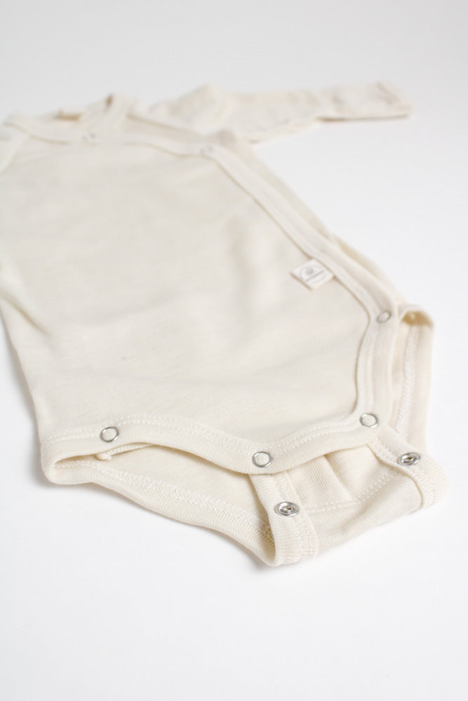 Naturkind Wolle Seide Body langarm Marineblau 50/56 GOTS