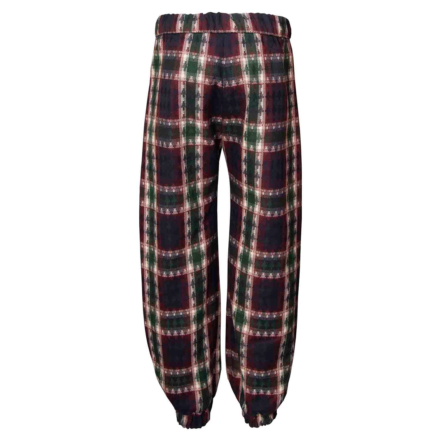 Infantium Victoria Tartan Kinderhose Bordeaux Grün Baumwolle