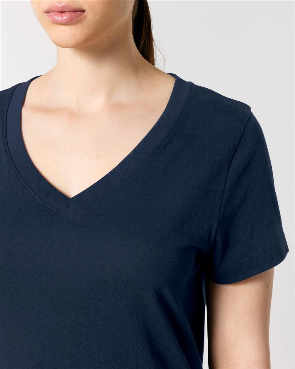 marlowe nature Isla V-Shirt french navy Bio-Baumwolle gerade