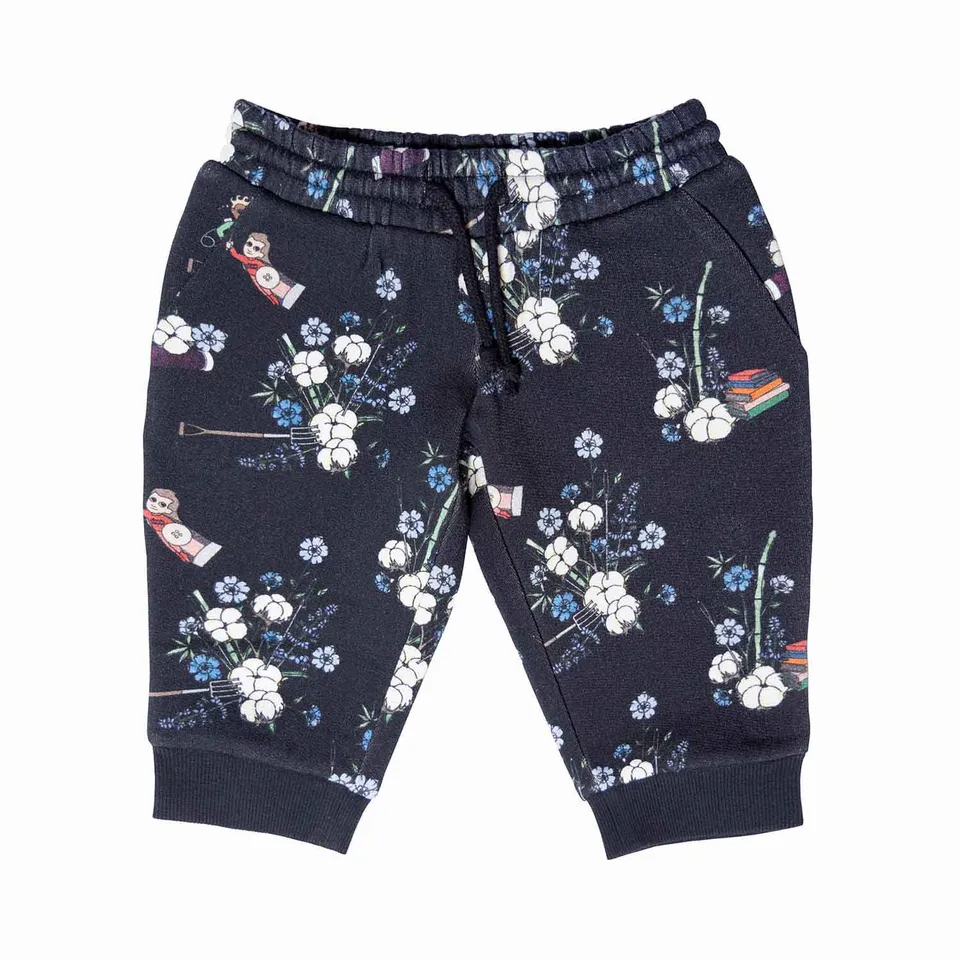 Infantium Victoria Black Floral Baby Hose Schwarz Gr.80 Jersey