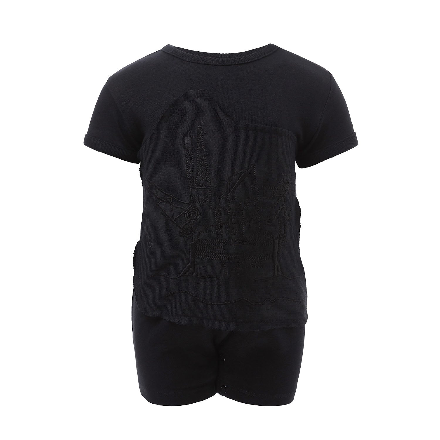 Infantium Victoria Baby Body Schwarz Kurzarm Baumwolle Gr.68-92