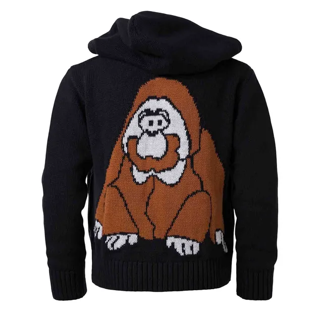 Infantium Victoria Black Knitted Hoodie Orangutan 92 Bio-Baumwolle