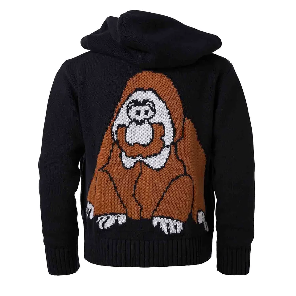 Infantium Victoria Black Knitted Hoodie Orangutan 92 Bio-Baumwolle