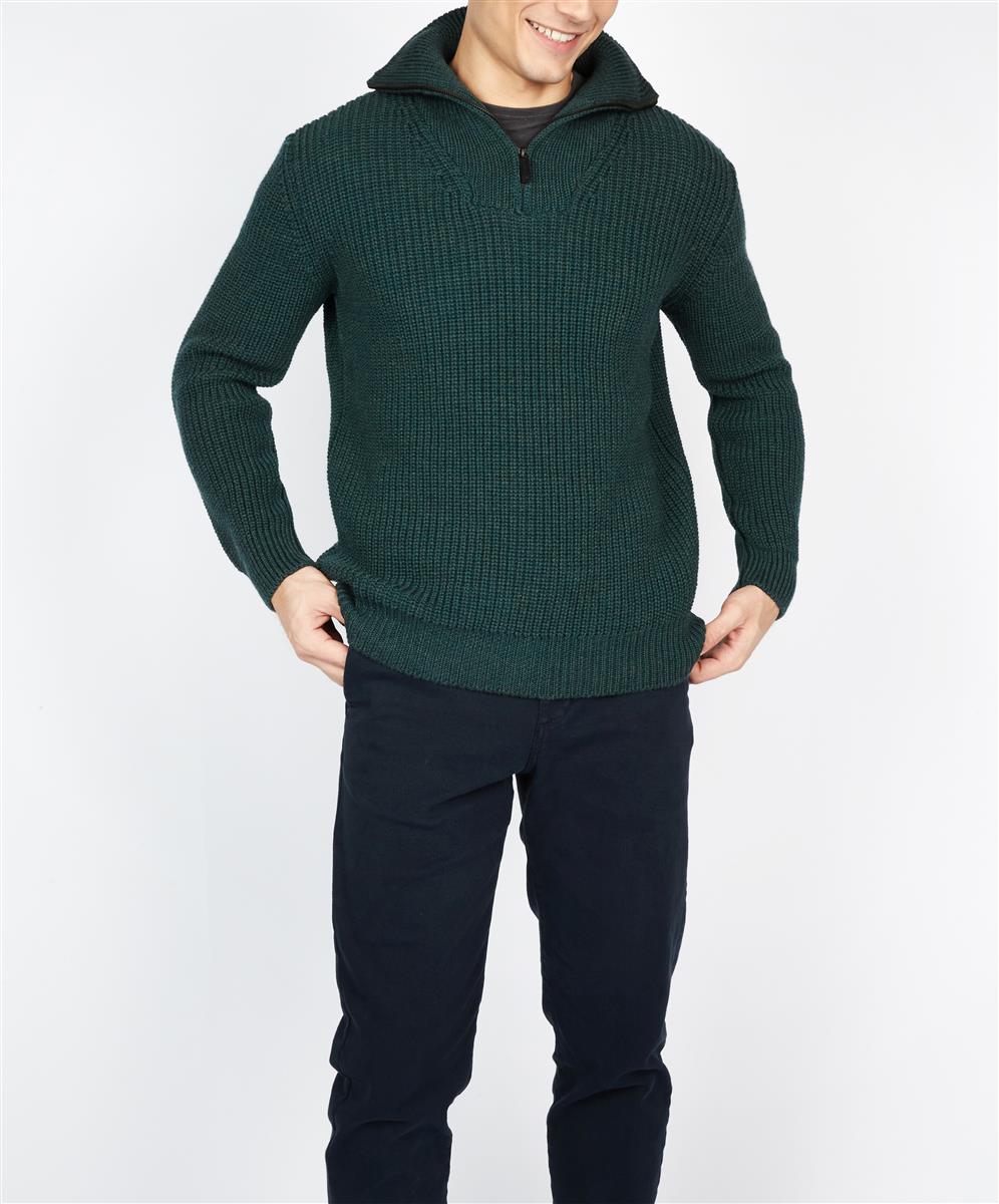 IrelandsEye Troyer Wollpullover navy mit Reißverschluss Gr. S-XXL