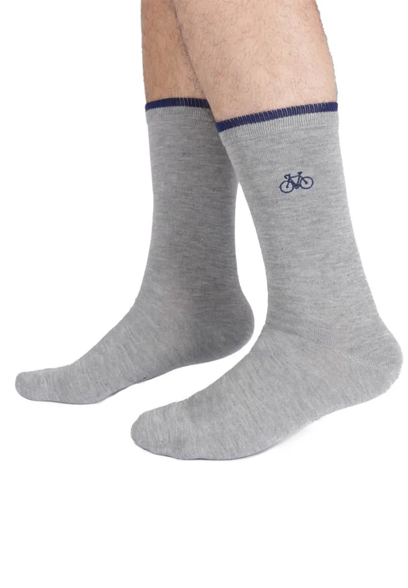 Thought Bike Bambus Socken Herren 41-47 grey marl Fahrrad Stick