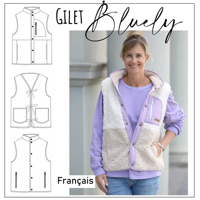 Moeve Design Bluely Gilet Weste Schnittmuster Damen 32-52