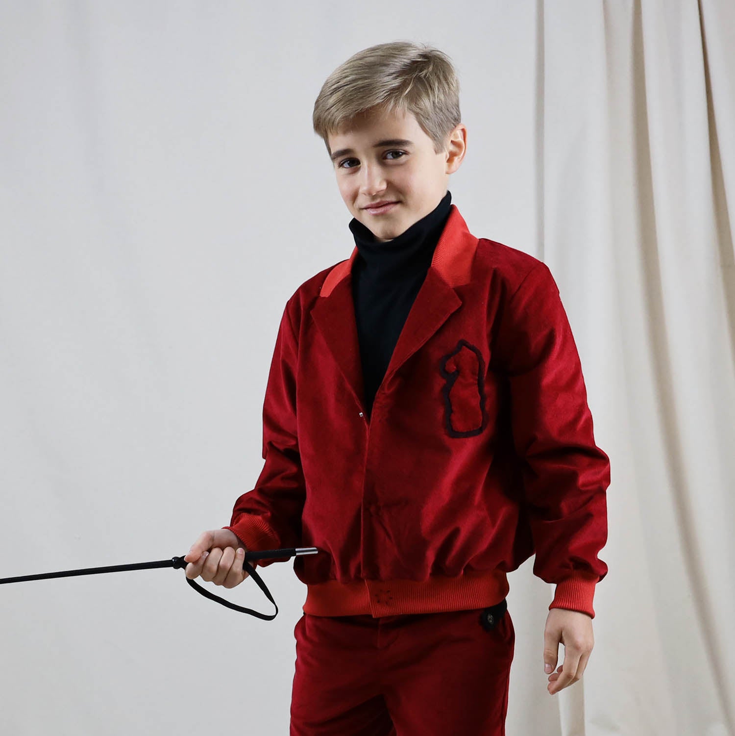 Infantium Victoria Red Velvet Blazer Sakko Rot Baumwolle