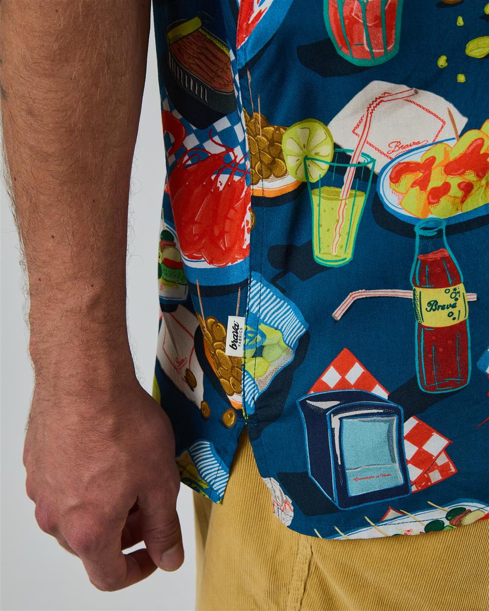 marlowe nature Chiringuito Aloha Shirt Blue Hemd blue Ecovero