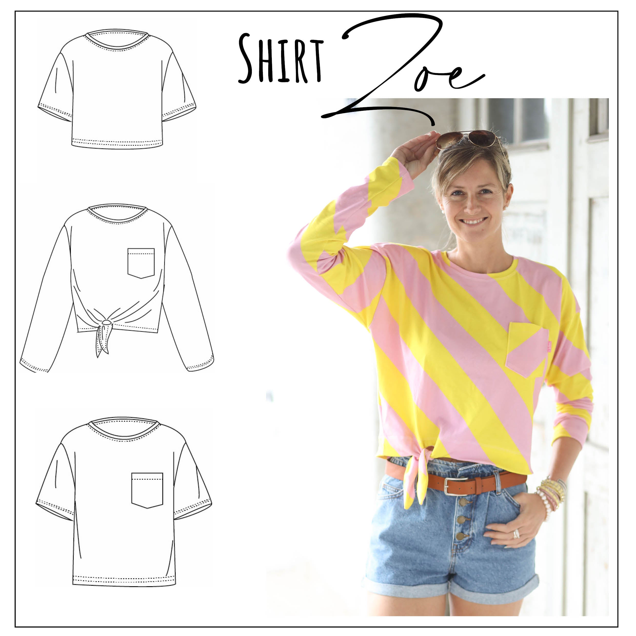 Moeve Design Zoe Shirt Schnittmuster Gr. 32-52 Jersey
