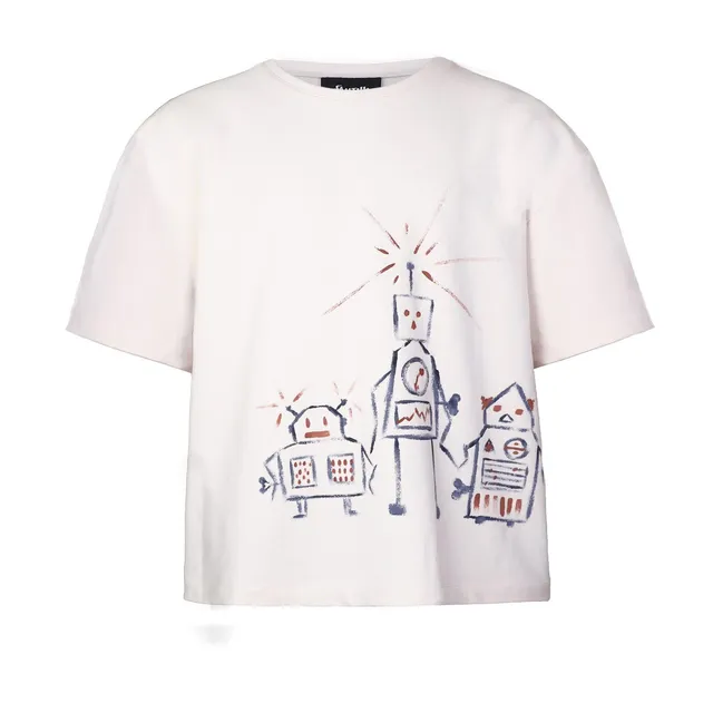 Infantium Victoria Off-White Oversized T-Shirt Kinder weiß Bio-Baumwolle