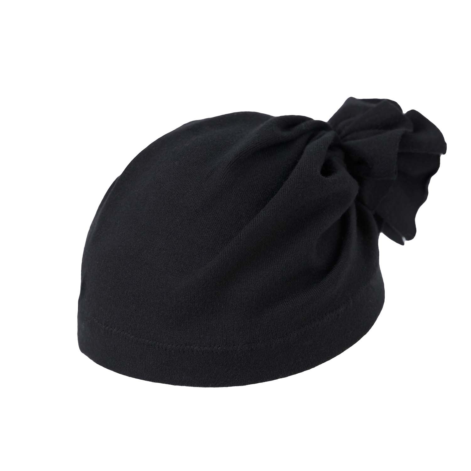 Infantium Victoria Black Turban Mütze Schwarz Baumwolle