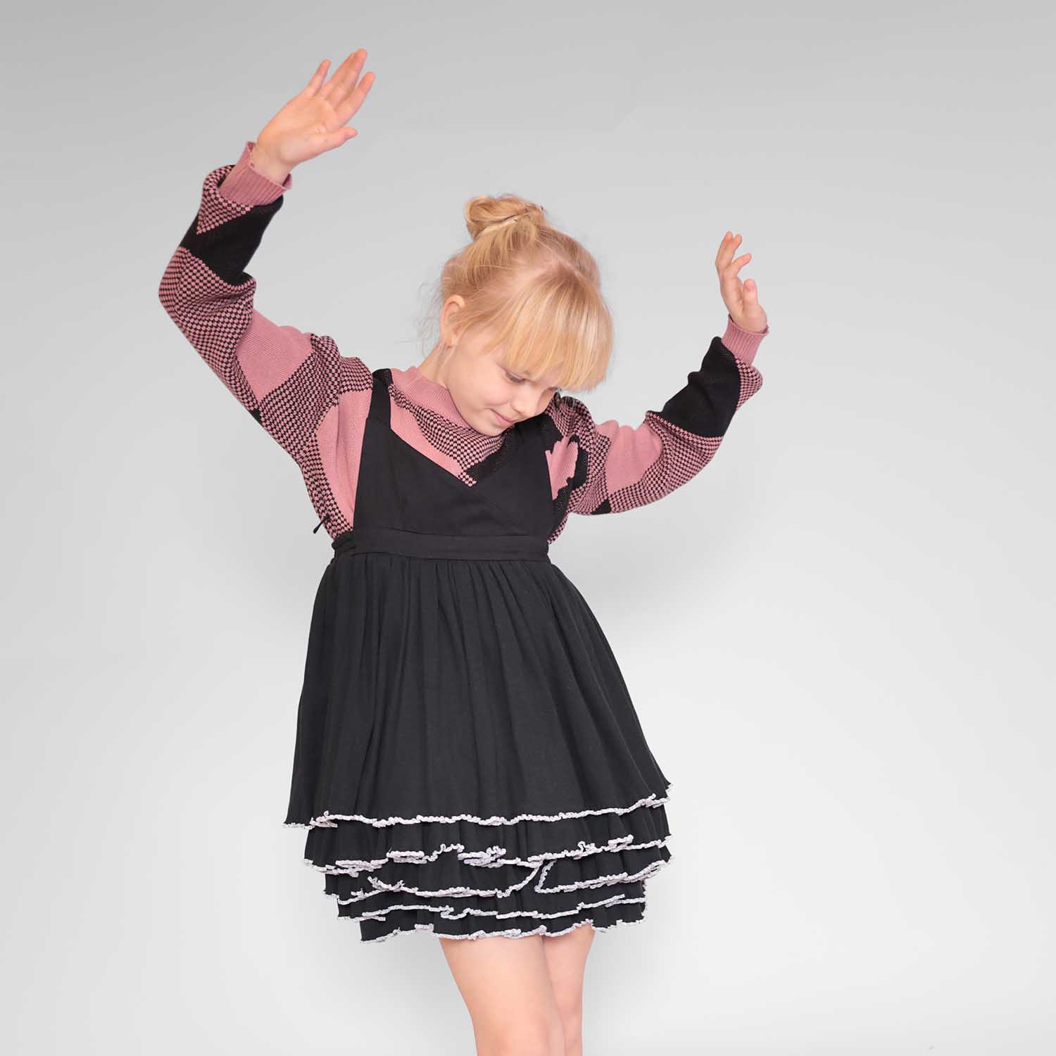 Infantium Victoria Schwarzes Kleid Mädchen Festkleid Baumwolle