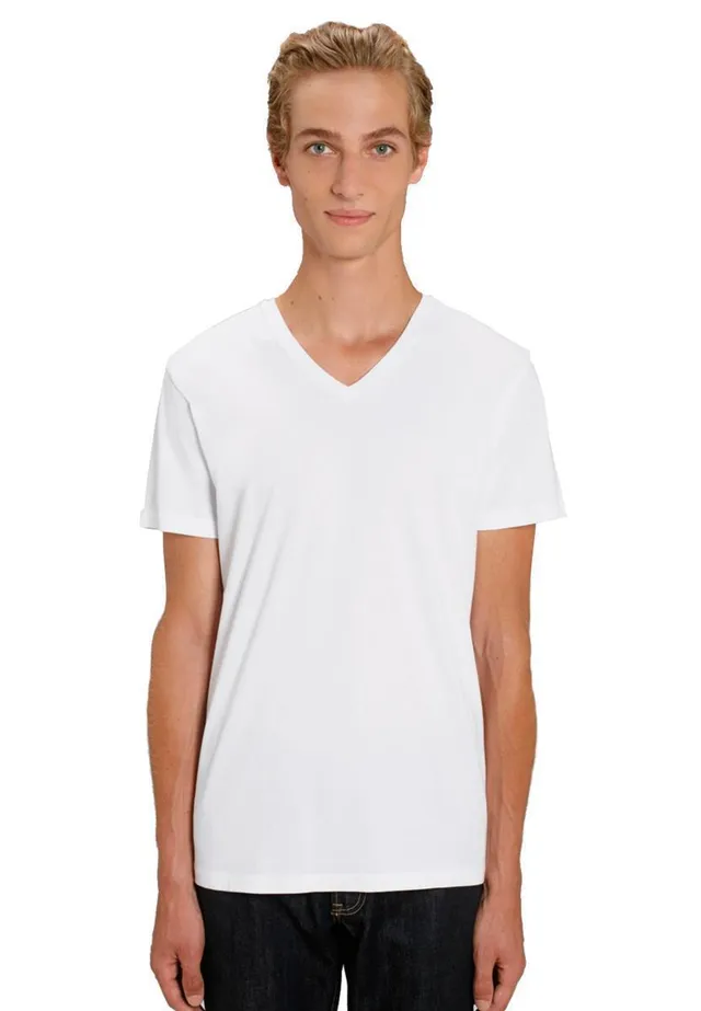 marlowe nature Presenter V Neck Shirt weiß Bio-Baumwolle