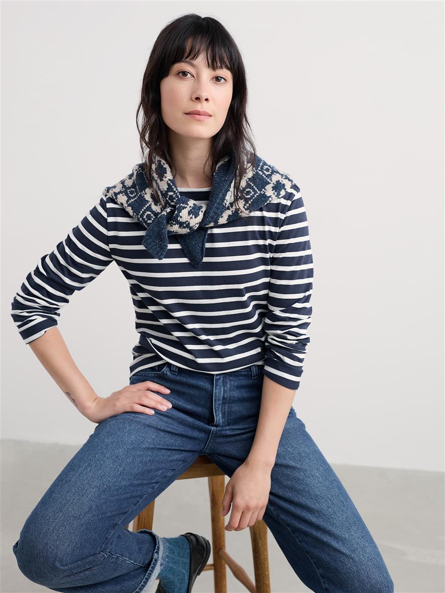 marlowe nature Sailor Shirt breton chalk maritime Bio-Baumwolle