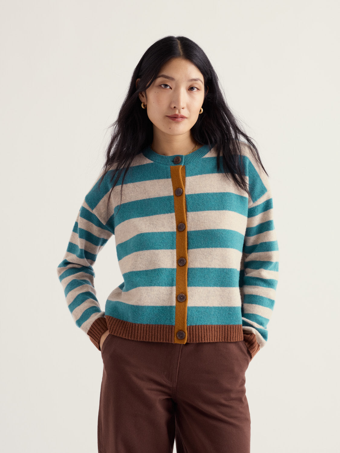 marlowe nature Pinwell Cardigan Strickjacke fern moss Wolle