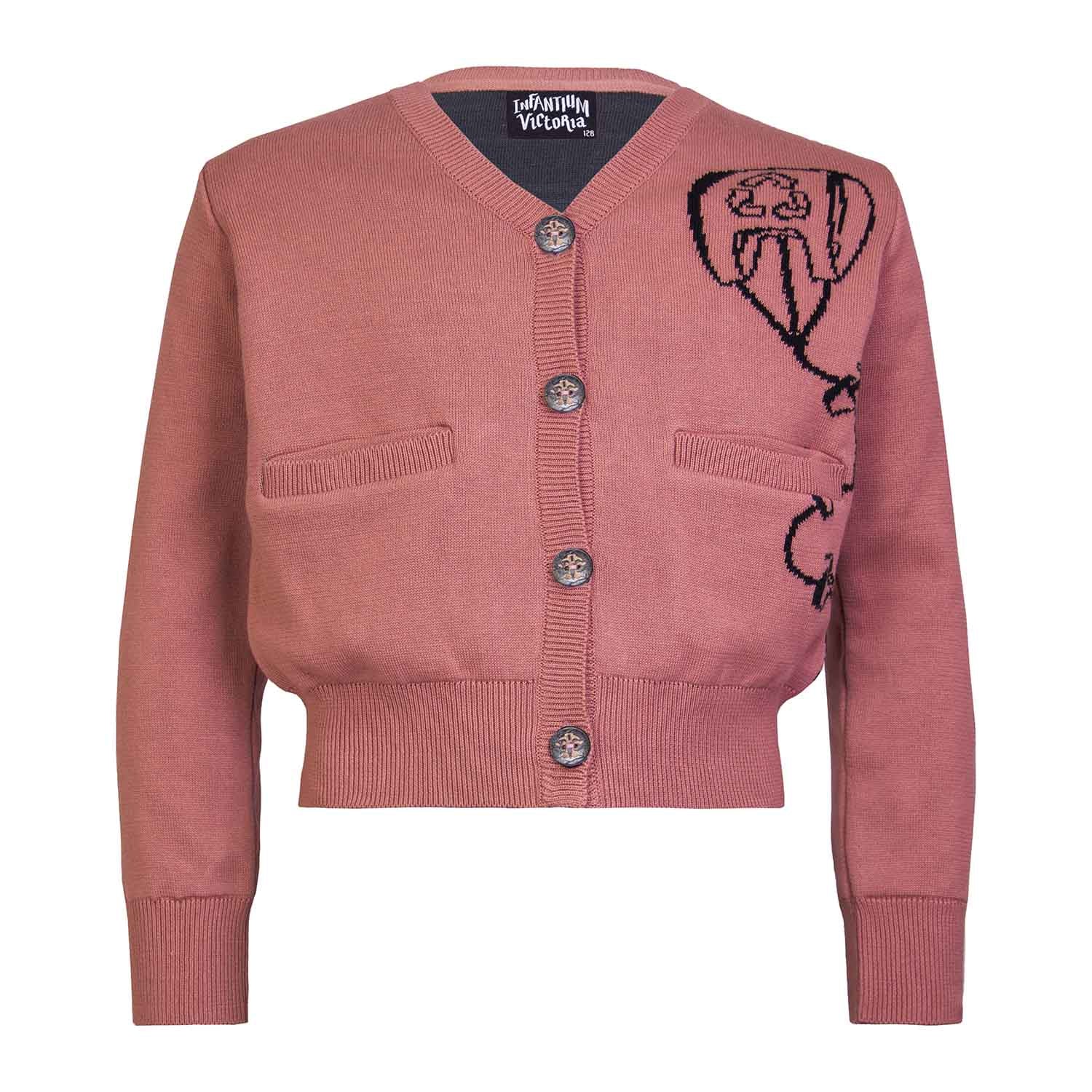 Infantium Victoria Kite Cardigan Kinderstrickjacke rosa Bio-Baumwolle
