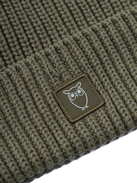 marlowe nature LEAF ribbing hat Mütze dark olive Bio-Baumwolle