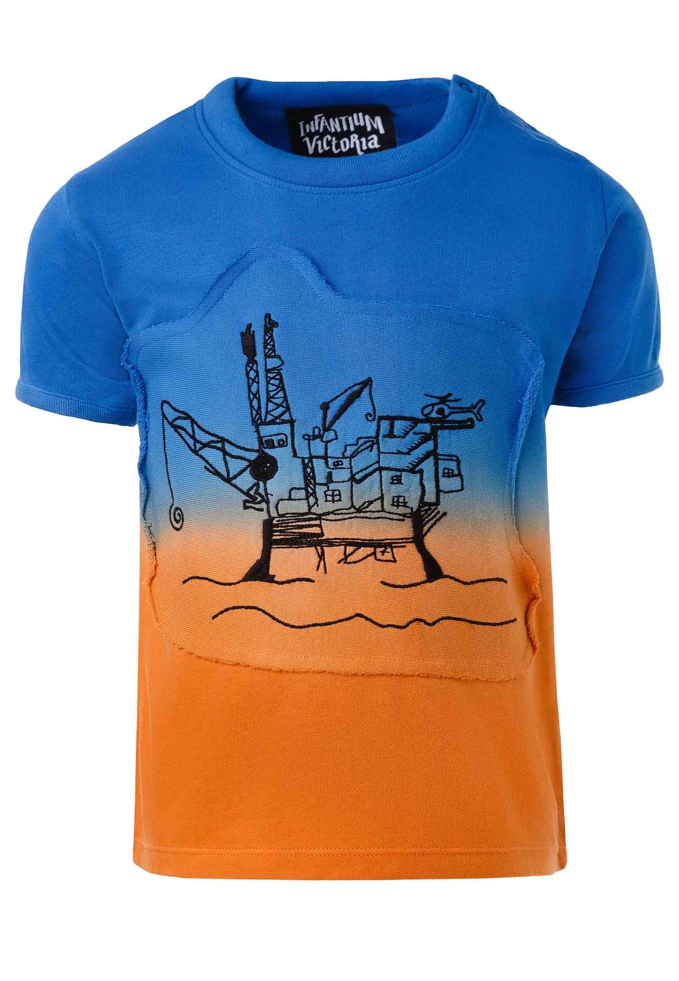 Infantium Victoria Dip Dye T-Shirt Appliqué Schwarz 104 Baumwolle